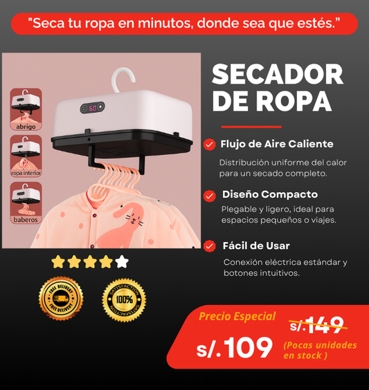 SECADOR DE ROPA PORTATIL
